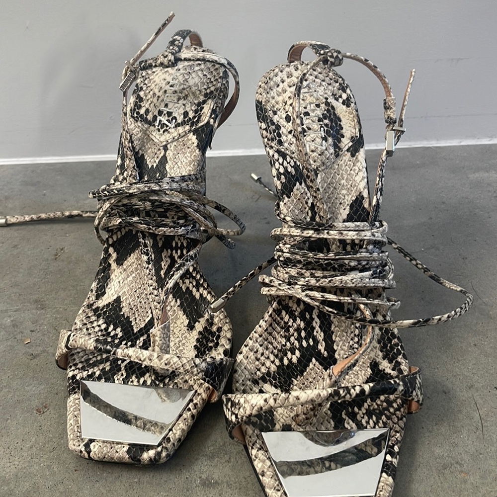 Shultz Snakeskin Heels.